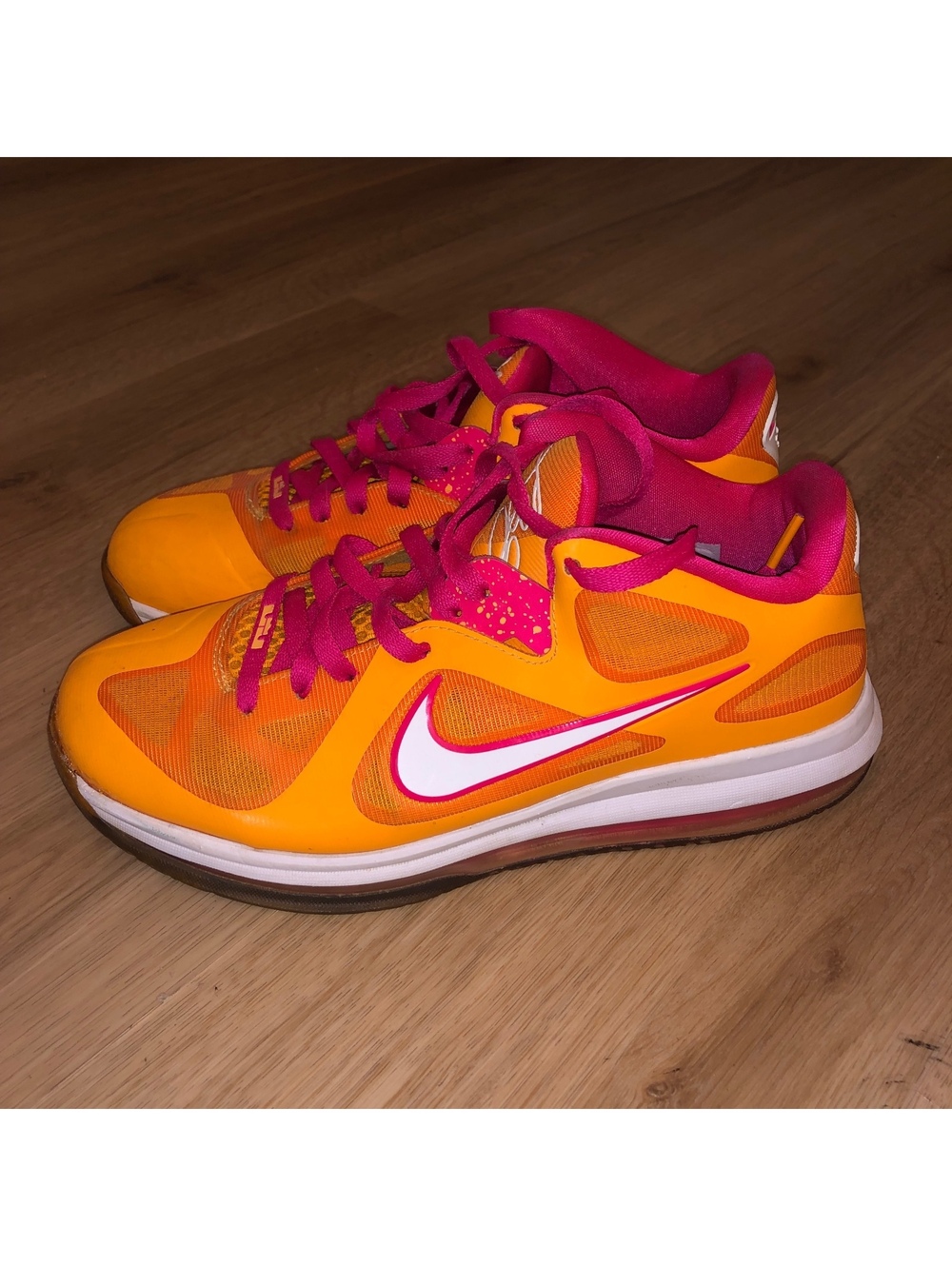 NIKE LEBRON 9 LOW FLORIDIAN ORANGE PINK BASKETBALL SHOES MENS SIZE 8.5